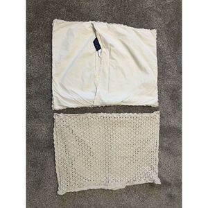 Ethan Allen Cream Ivory Sham Pillow Cover Set Of 2